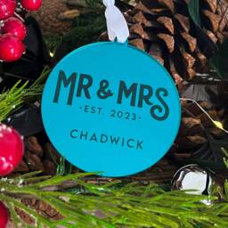 Our First Christmas Mr & Mrs Ornament - & 2023 Bauble Couples - thumbnail 4