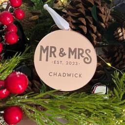 Our First Christmas Mr & Mrs Ornament - & 2023 Bauble Couples - thumbnail 3