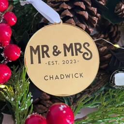 Our First Christmas Mr & Mrs Ornament - & 2023 Bauble Couples - thumbnail 2