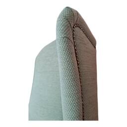 Jade Green Wingback Fireside Chair Queen Anne Style, Solid Wood Legs - thumbnail 4