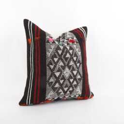 Bohemian Kilim Pillow 20'' Turkish Wool Accent Pillow - thumbnail 2