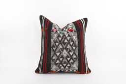 Bohemian Kilim Pillow 20'' Turkish Wool Accent Pillow - thumbnail 1