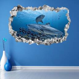 Shark Wall Decal Sticker Mural Poster Print Art Kids Bedroom Home Decor Kl10 - thumbnail 2