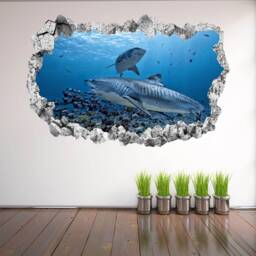Shark Wall Decal Sticker Mural Poster Print Art Kids Bedroom Home Decor Kl10 - thumbnail 3