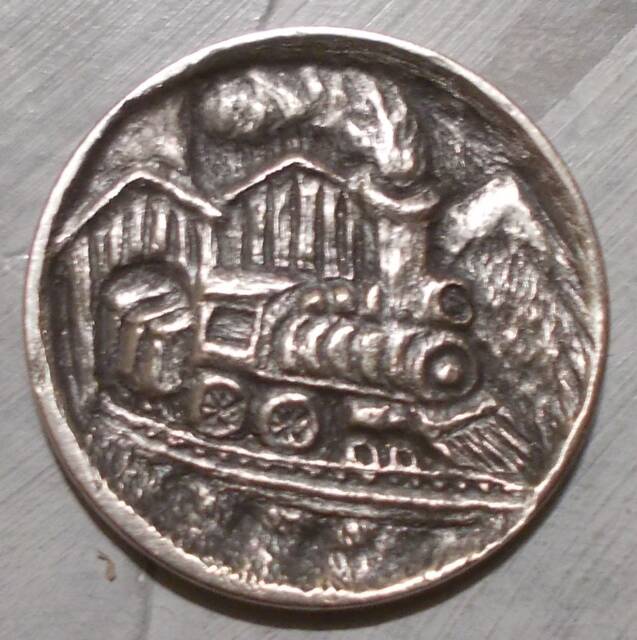 Deep Carved Hobo Nickel, Train Related #23