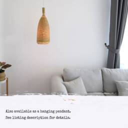 Handmade Bamboo Floor Lamp - Tall Standing Lanterns Boho Rustic Decor - thumbnail 4