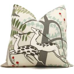 Schumacher Antelopes Decorative Pillow Covers Lumbar Pillow, Paul Poiret - thumbnail 1