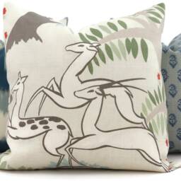 Schumacher Antelopes Decorative Pillow Covers Lumbar Pillow, Paul Poiret - thumbnail 2