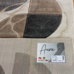 New Small Large Beige Cream Grey Circles Design Area Rugs Mats - thumbnail 2