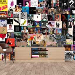 Music Album Collage Wallpaper, Peel & Stick Customizable - thumbnail 2