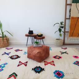 Authentic Azilal Moroccan Rug, Pink Berber Wool 5.1 Ft X 8.2 - thumbnail 2