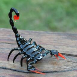 Black Glass Scorpion Figurine Scorpio Miniature, Emperor Sculpture - thumbnail 2