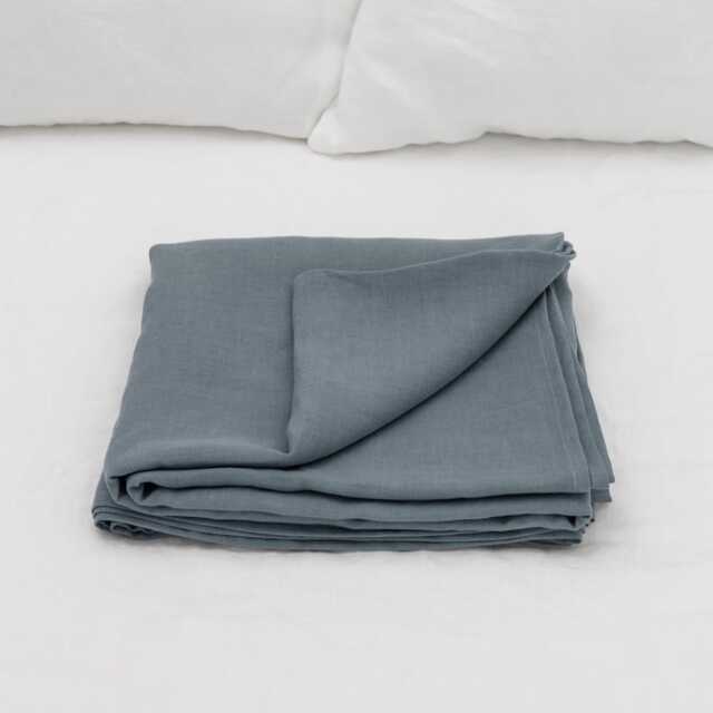 Dark Grey Linen Flat Sheet in King, Queen, Single, Twin & Other Custom Sizes, Bed Cover, Natural Organic Bedspread - image 1