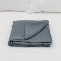 Dark Grey Linen Flat Sheet in King, Queen, Single, Twin & Other Custom Sizes, Bed Cover, Natural Organic Bedspread - thumbnail 1