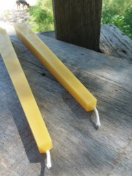 2 Handmade Beeswax Hexagon Taper Candles - 10 Inch Michigan Made - thumbnail 1