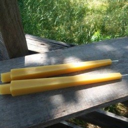2 Handmade Beeswax Hexagon Taper Candles - 10 Inch Michigan Made - thumbnail 2