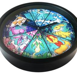 Eeveelution Clock Gift Set - Eevee Button Kids Room Decor Anime - thumbnail 2