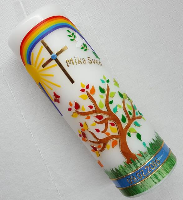 Baptism Candle Tree Of Life, Incl. Labeling - image 1