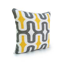 Yellow & Gray On White Pillow, Throw Pillow Cover, Decorative Cushion Pillowcase, Accent Toss Cotton - thumbnail 2