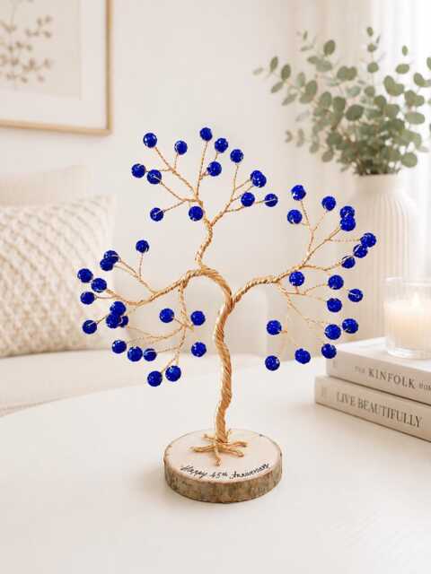 Personalised 45Th Anniversary Gift, Handmade Sapphire Wedding Wire Sculpture, Custom 45 Years Present - image 1