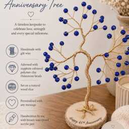 Personalised 45Th Anniversary Gift, Handmade Sapphire Wedding Wire Sculpture, Custom 45 Years Present - thumbnail 2