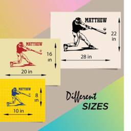 In-Style Decals Wall Vinyl Decal Home Decor Art Sticker Custom Name Boy Baseball Batter Player Sports Teen Room Removable Mural Design 843 - thumbnail 2