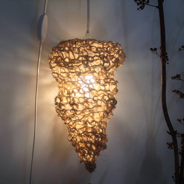 Handcrafted Portable Lamp Made Of Natural String - image 1