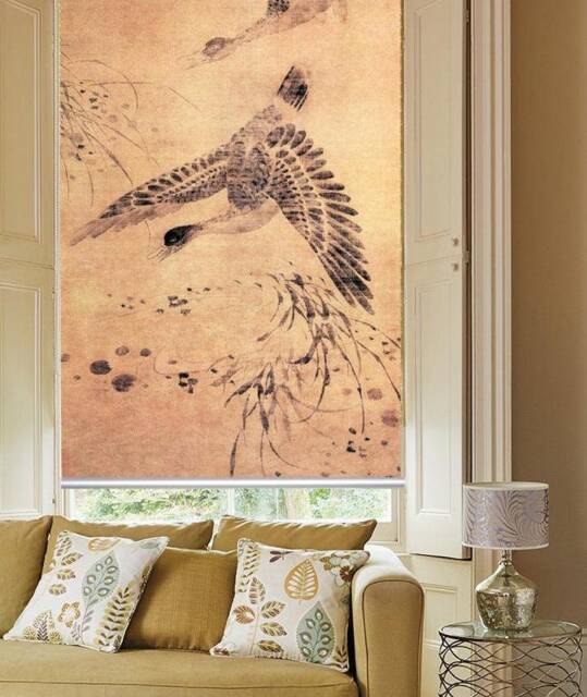 Lin Liang's Classic Chinoiserie Art Chinese Nature Custom Made - Ethn29 Printed Roller Blind, Regular Or Blackout, Chain Cordless - image 1