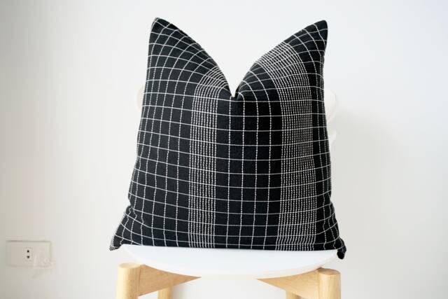 Black Striped Pillow Cover - image 1