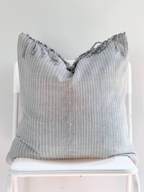 Brown Tan Tribal Hemp Hand Woven Striped Natural Dye Color Hmong Pillow Cover - image 1