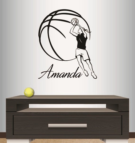 In-Style Decals Wall Vinyl Decal Home Decor Art Sticker Basketball Player Girl Woman Custom Name Sports Kids Room Removable Mural Design 67 - image 1