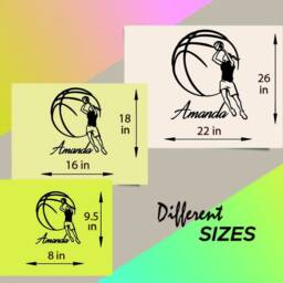 In-Style Decals Wall Vinyl Decal Home Decor Art Sticker Basketball Player Girl Woman Custom Name Sports Kids Room Removable Mural Design 67 - thumbnail 2