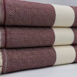"Burgundy Diamond Blanket, Throw Blanket, 79""x95" - thumbnail 3