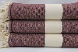 "Burgundy Diamond Blanket, Throw Blanket, 79""x95" - thumbnail 1