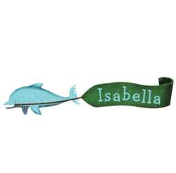 Personalized Dolphin Name Banner Wall Decal For Kids Room - Stk1034 - thumbnail 1