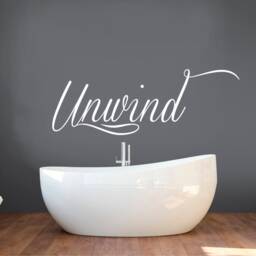 Unwind Wall Sticker, Bathroom Art, Decor, Decal, Stickers - thumbnail 2