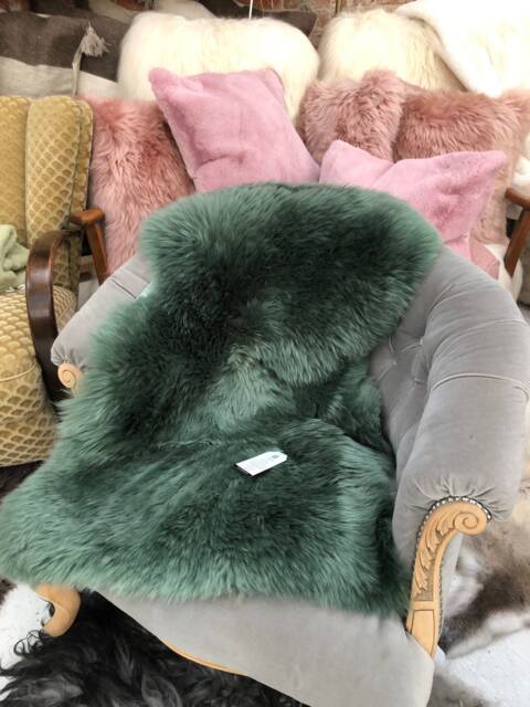 Green Sheepskin Rug