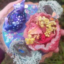 Moon Child Polymerclay Fairy Fawn Diorama 13cm X 5cm - thumbnail 4