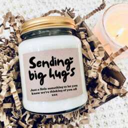 Personalised Sending Big Hugs Candle, Custom Thoughtful Present, Get Well Soon, Sympathy - thumbnail 2