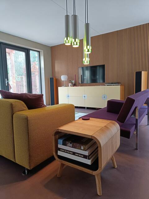 Solid Oak Bedside Table, Rounded Scandinavian Design, Bespoke Furniture - image 1