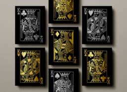 Gold/Silver King Playing Card Canvas/Hearts Diamonds Spades Clubs Prints Wall Art - thumbnail 1