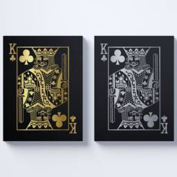 Gold/Silver King Playing Card Canvas/Hearts Diamonds Spades Clubs Prints Wall Art - thumbnail 3