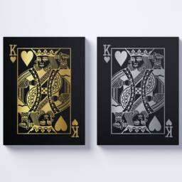 Gold/Silver King Playing Card Canvas/Hearts Diamonds Spades Clubs Prints Wall Art - thumbnail 2