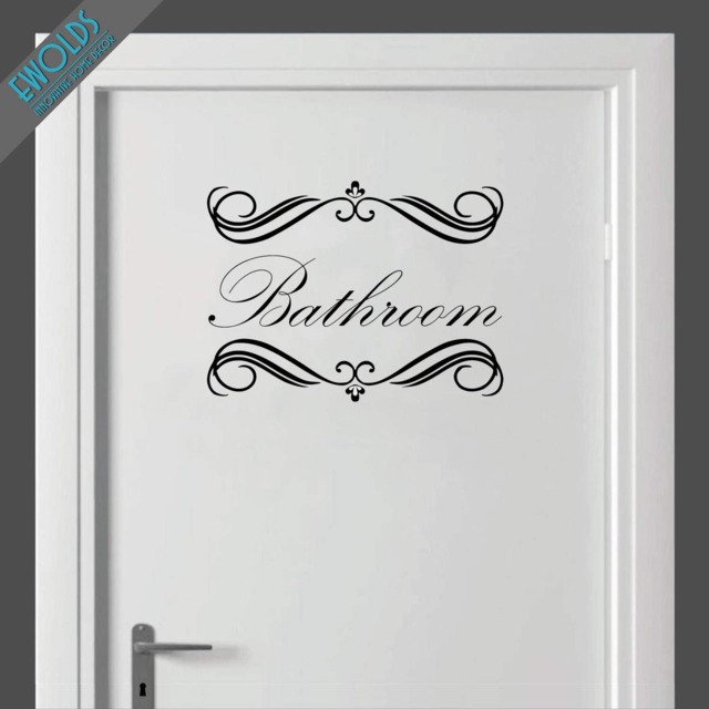 Calligraphy Bathroom Wall Decal - Elegant Vinyl Sticker - image 1