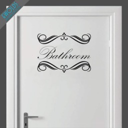 Calligraphy Bathroom Wall Decal - Elegant Vinyl Sticker - thumbnail 1