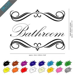 Calligraphy Bathroom Wall Decal - Elegant Vinyl Sticker - thumbnail 2