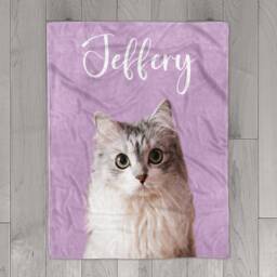 Personalized Pet Photo Blanket, Picture Blanket With Name, Memorial Dog Blanket Cat Gift - thumbnail 3
