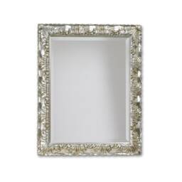 Rectangular Baroque Wall Mirror in Silver & Gold Leaf - French Rococo Style Made Italy - thumbnail 2