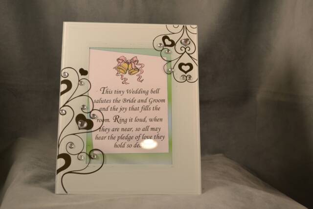 Wedding Poem Print in Frame. Our Poem Placed A Picture Frame As Shown For Display With Your Bells. Frame Size 10.5x9.5, 5x8 - image 1