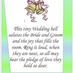 Wedding Poem Print in Frame. Our Poem Placed A Picture Frame As Shown For Display With Your Bells. Frame Size 10.5x9.5, 5x8 - thumbnail 2